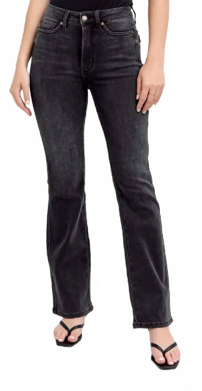 NEW JUDY BLUE high waist tummy control bootcut denim jean in black